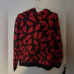 Nike Logo Hoodie Black and Red